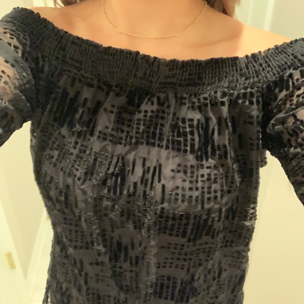Bailey 44 Off the Shoulder Black Blouse